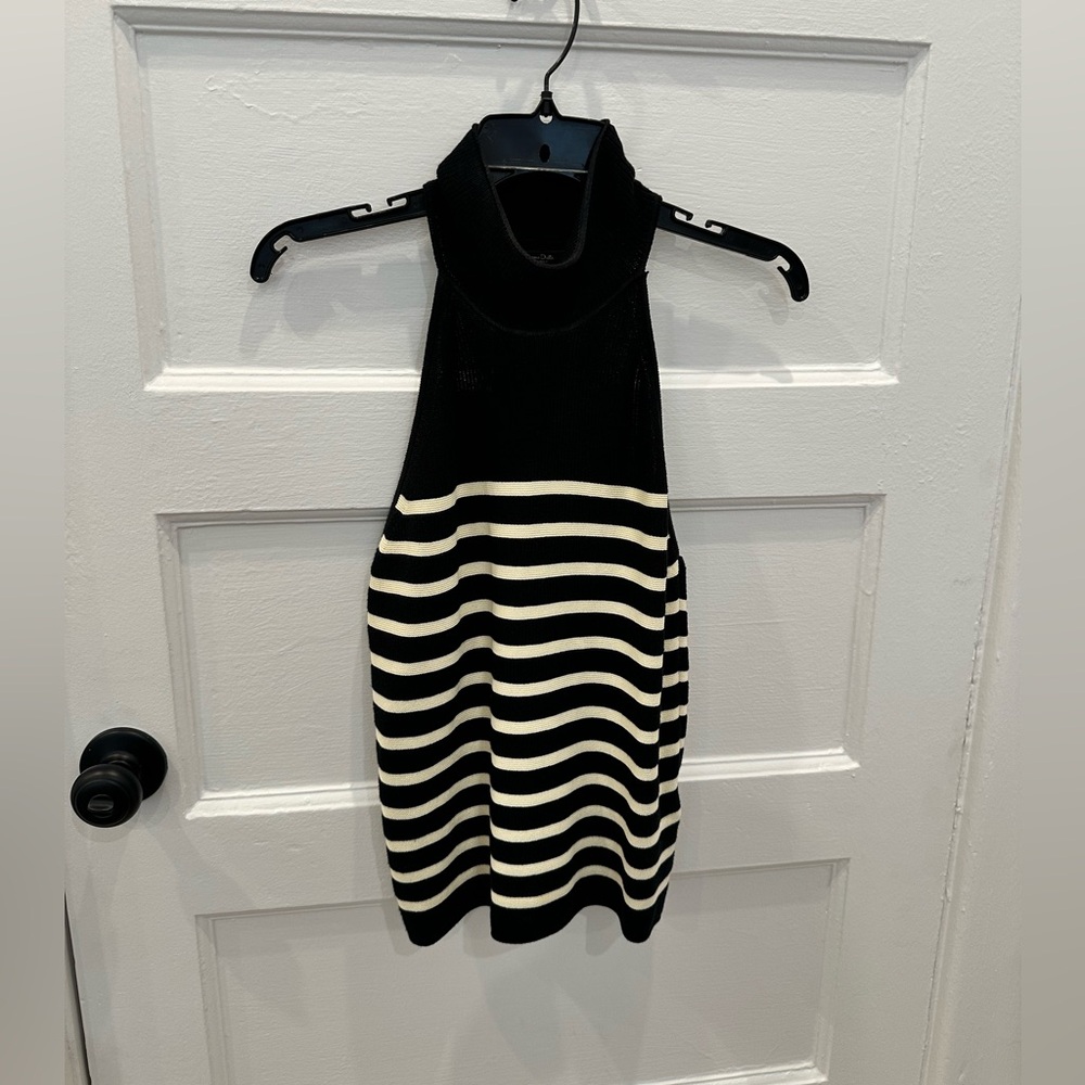 Massimo Dutti Striped Halter Neck Knit Top - Picture 4 of 6